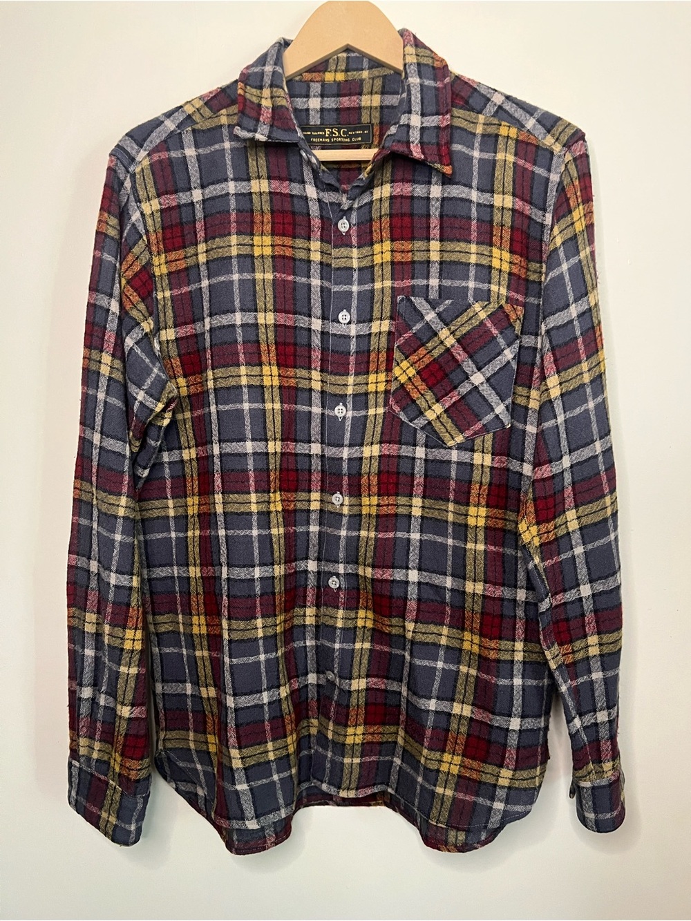 Freemans Sporting Club F.S.C. Hand Tailored Plaid Flannel Button Down Shirt M